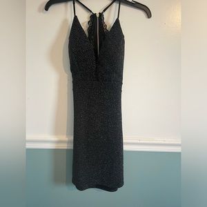Small black sparkle dress with lace back